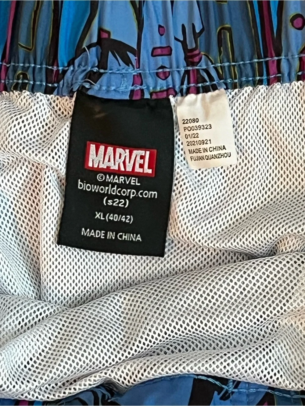 Marvel Black Panther Wakanda Forever Men's Blue Graphic Swim Shorts